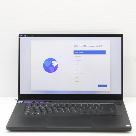 Razer Blade i7 Laptop 15.6 inch 16GB RAM 512GB NVMe Intel 9750H RTX 2060 144Hz