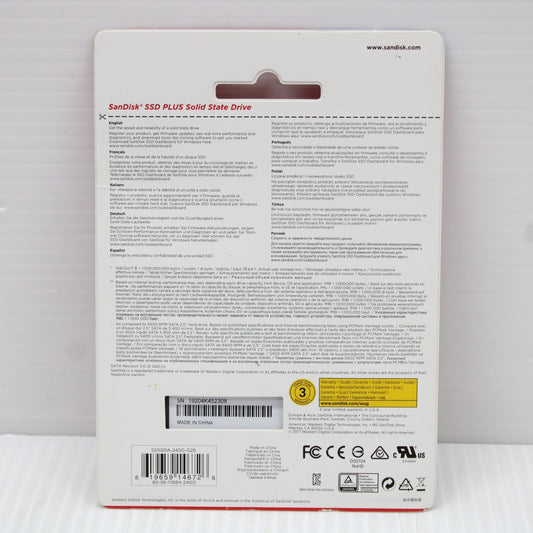 SanDisk SSD Plus 240GB 2.5 inch SATA III Up To 530 MB/s Read 440 MB/s Write