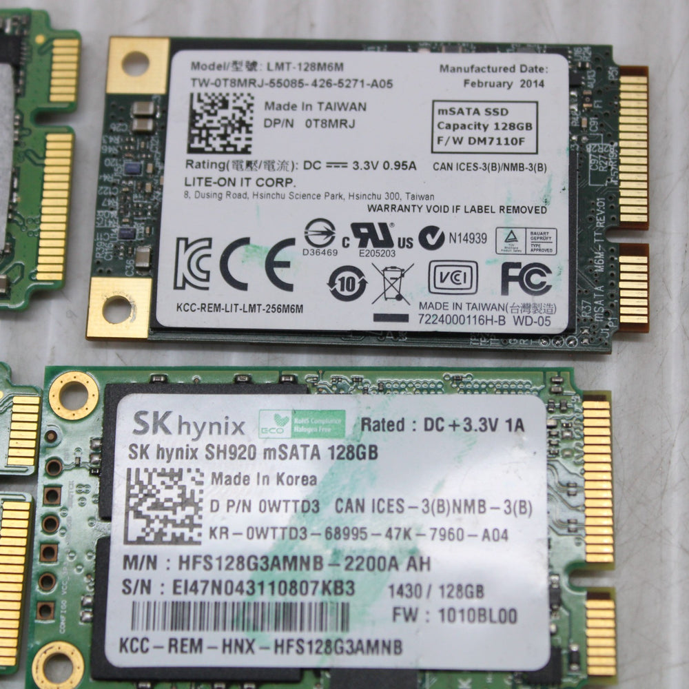 10x 120/128GB mSATA Solid State Drives Mixed Models Health Tested To 90%