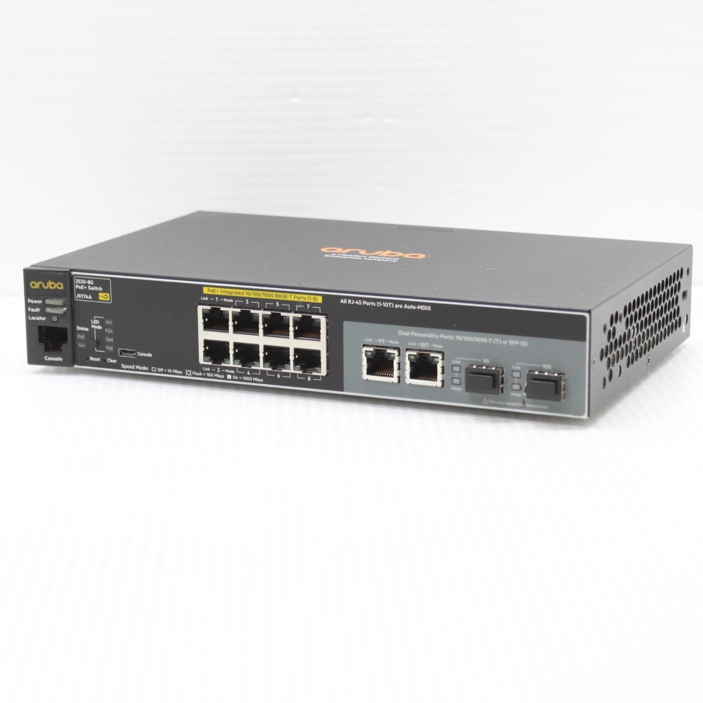 HP Aruba 2530-8G PoE+ J9774A 8 Port 1Gbps Gigabit Managed Network Switch