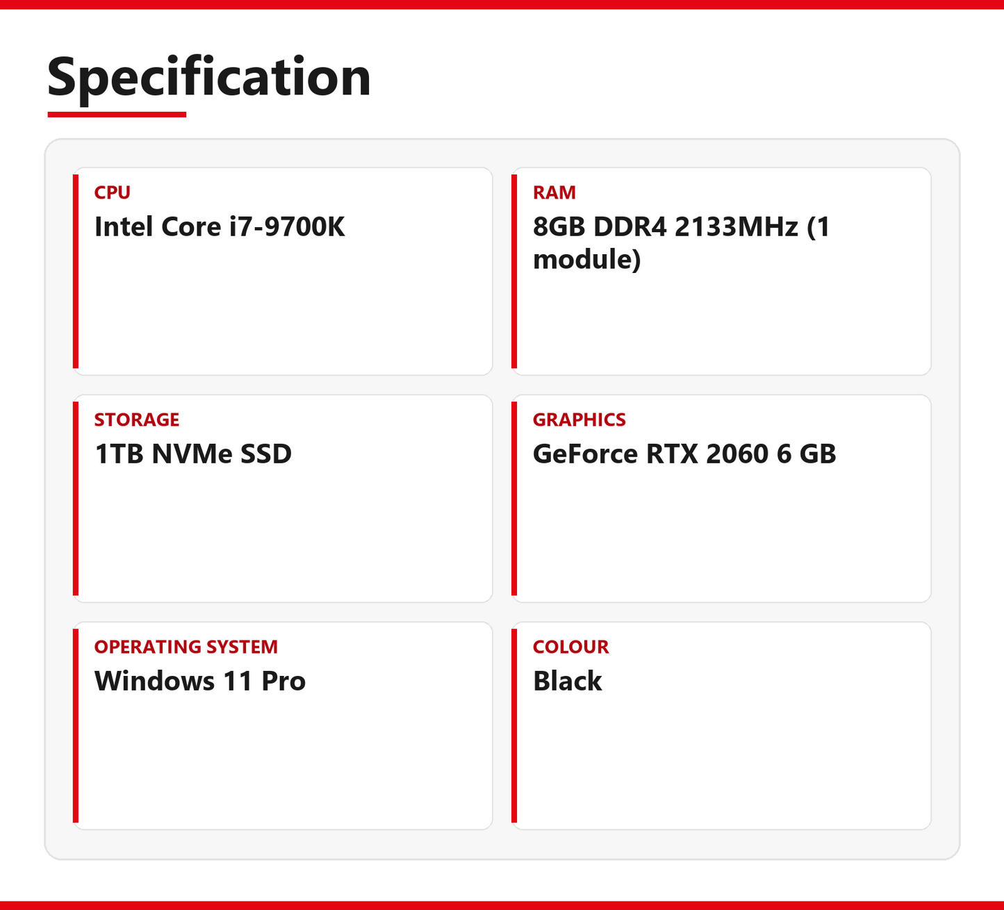 Dell Precision i7 Tower PC 3630 8GB RAM 1TB NVMe SSD i7 9700K GeForce RTX 2060