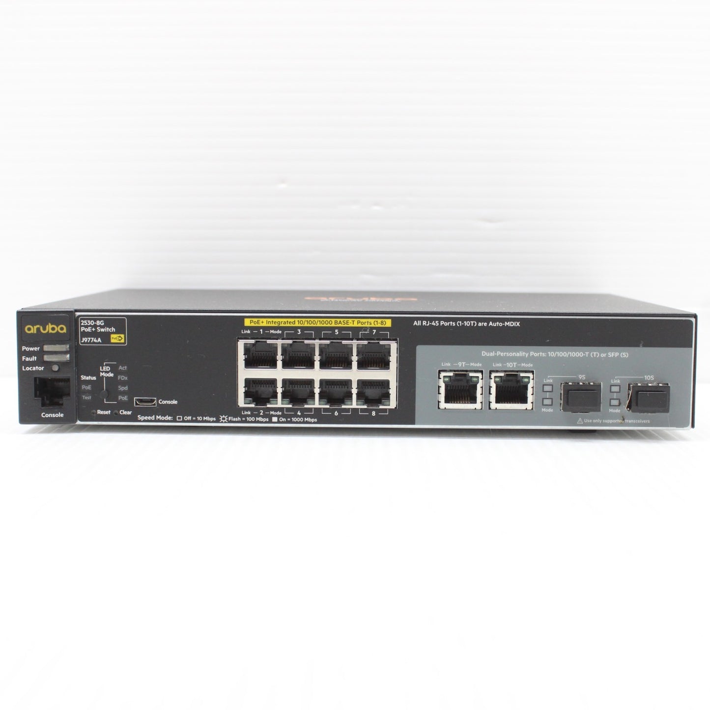 HP Aruba 2530-8G PoE+ J9774A 8 Port 1Gbps Gigabit Managed Network Switch
