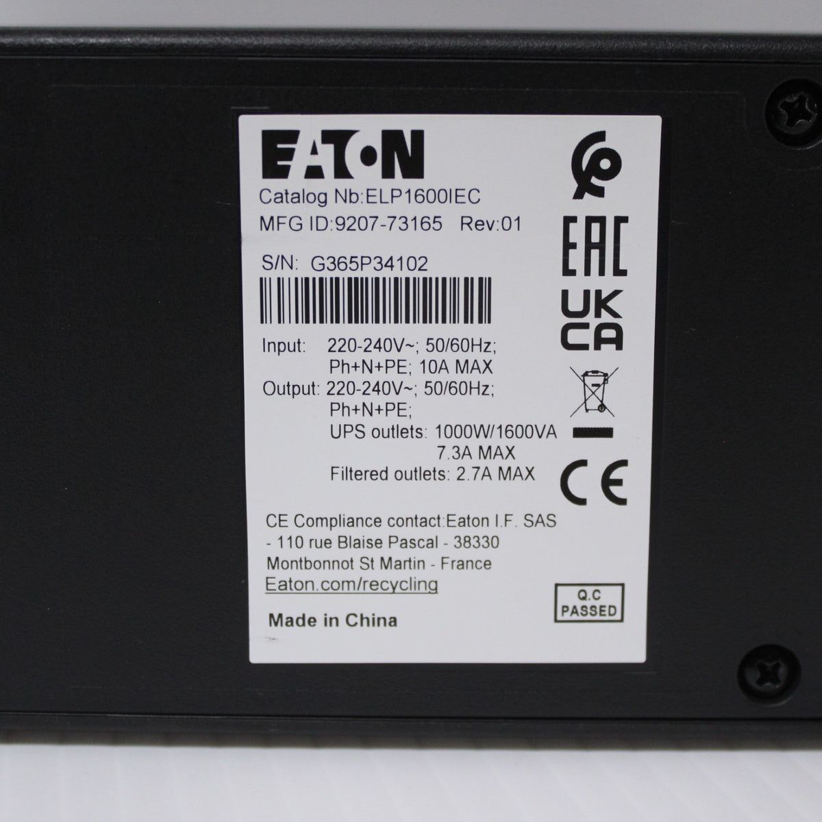Eaton Ellipse PRO ELP1600IEC UPS 1600VA 1000W 8x C13 outlets, 2U, LCD, USB, Eco