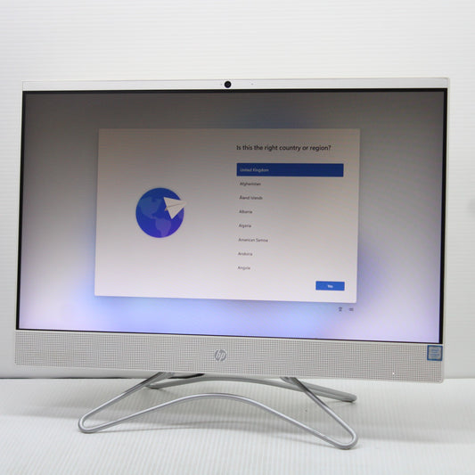 HP All in One i5 23.8 in PC 24-f0xx 12GB RAM 256GB NVMe SSD Intel 8250U Working