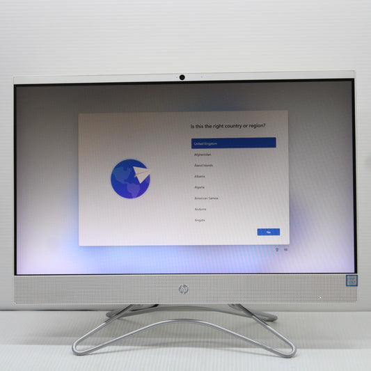 HP All in One i5 23.8 in PC 24-f0xx 12GB RAM 256GB NVMe SSD Intel 8250U Working