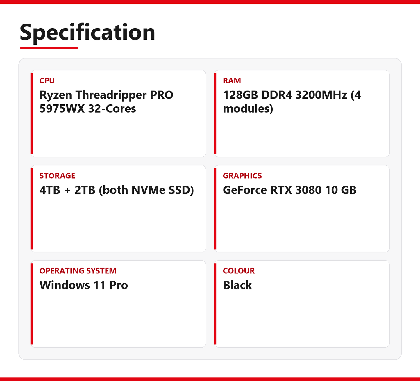 Dell Precision 7865 Tower 128GB RAM 6TB NVMe SSD GeForce RTX 3080 10 GB