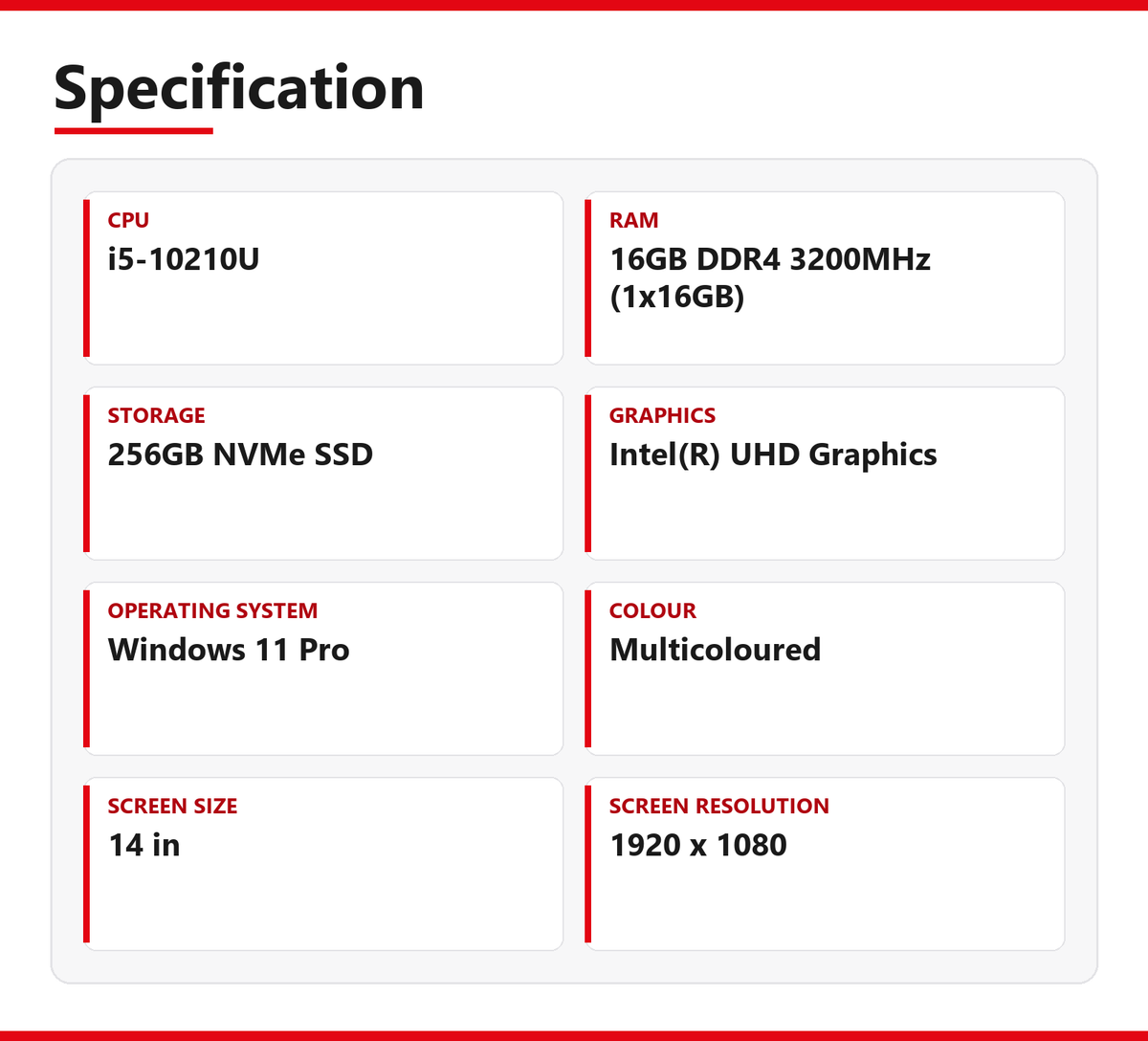 Lenovo ThinkPad i5 Laptop E14 14 in 16GB RAM 256GB NVMe Intel 10210U Windows 11