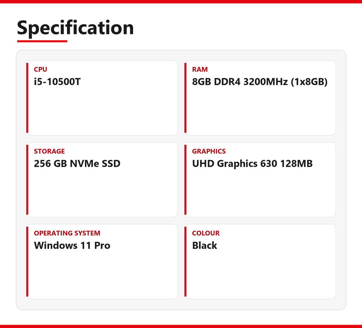 Lenovo ThinkCentre i5 Mini PC M70q 8GB RAM 256GB NVMe Intel 10500T Windows 11