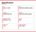 Lenovo V14 Laptop V Series 14 in 8GB RAM 256GB NVMe AMD Ryzen 3 3250U Windows 11
