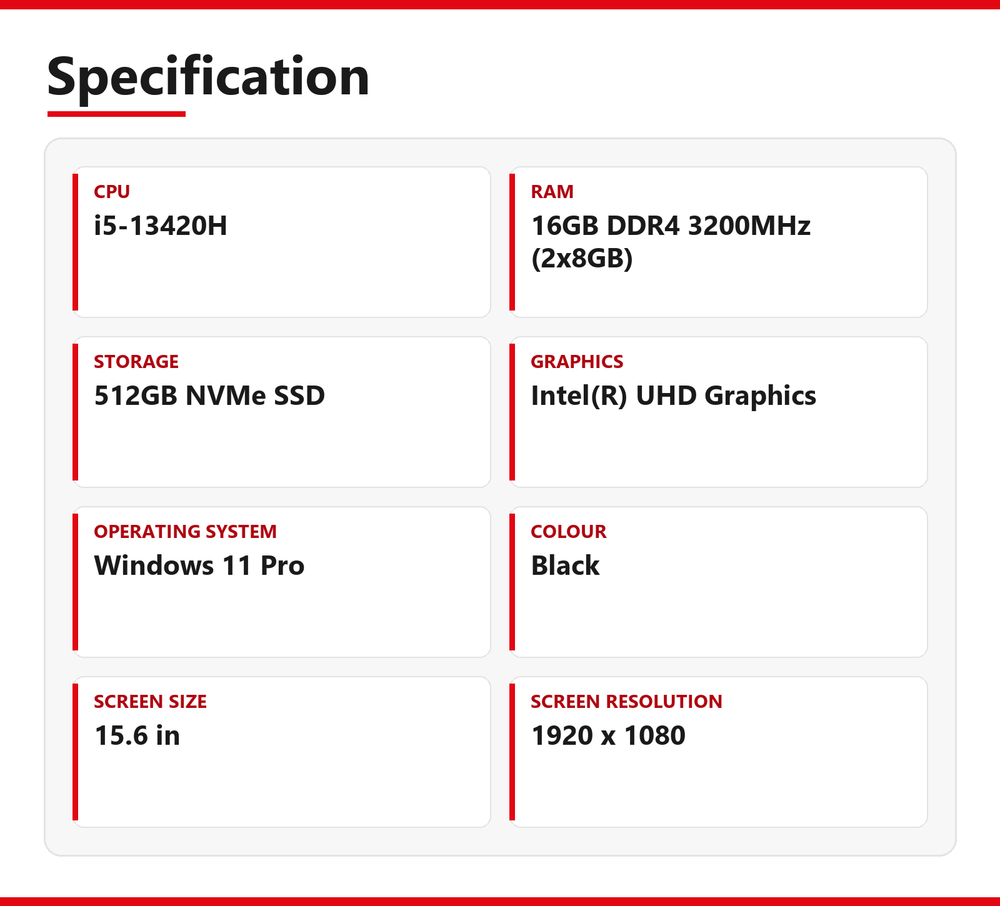 Lenovo V Series V15 G4 IRU Laptop 15.6 inch 16GB RAM 512GB NVMe SSD i5-13420H