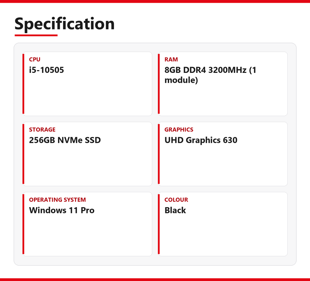 Dell OptiPlex i5 SFF PC 3080 8GB RAM 256GB NVMe SSD Intel 10505 WiFi Windows 11