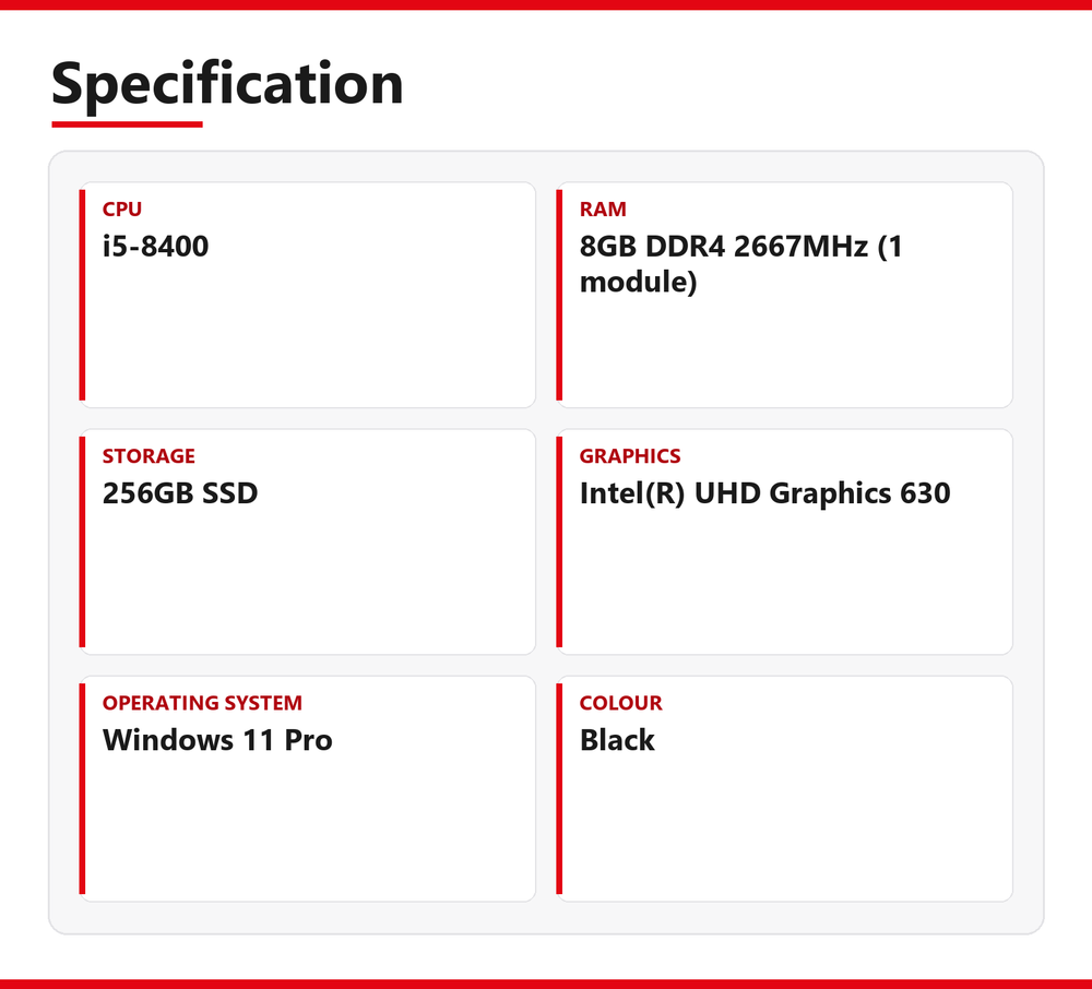 Lenovo ThinkCentre M720s i5 SFF Desktop PC 8GB RAM 256GB SSD Intel 8400 WiFi