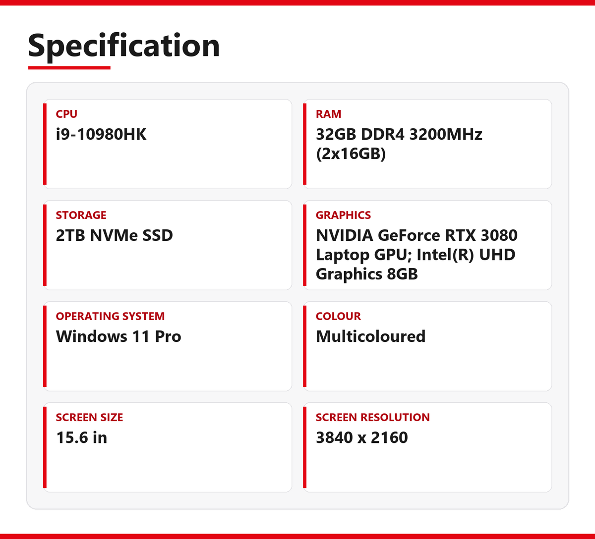 Alienware M15 R4 i9 Laptop 15.6 in 4K OLED 32GB RAM 2TB NVMe 10980HK RTX 3080
