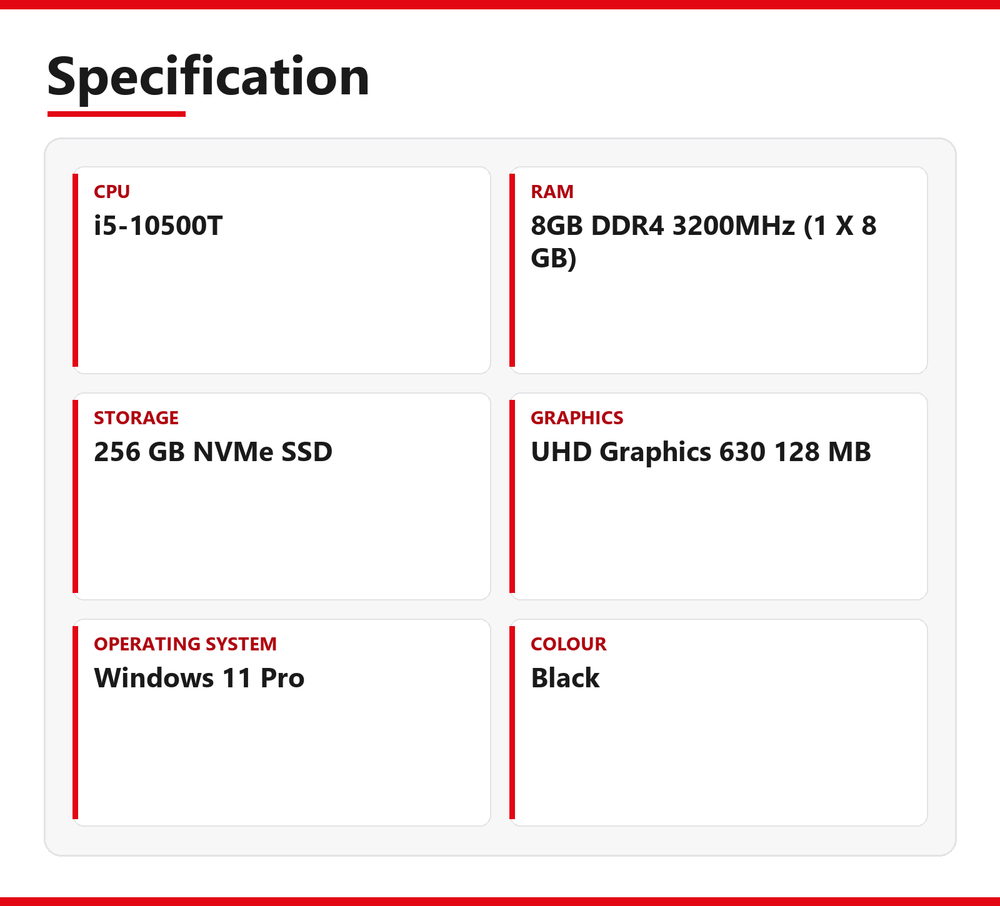 Lenovo ThinkCentre i5 Mini PC M70q 8GB RAM 256GB NVMe Intel 10500T Windows 11