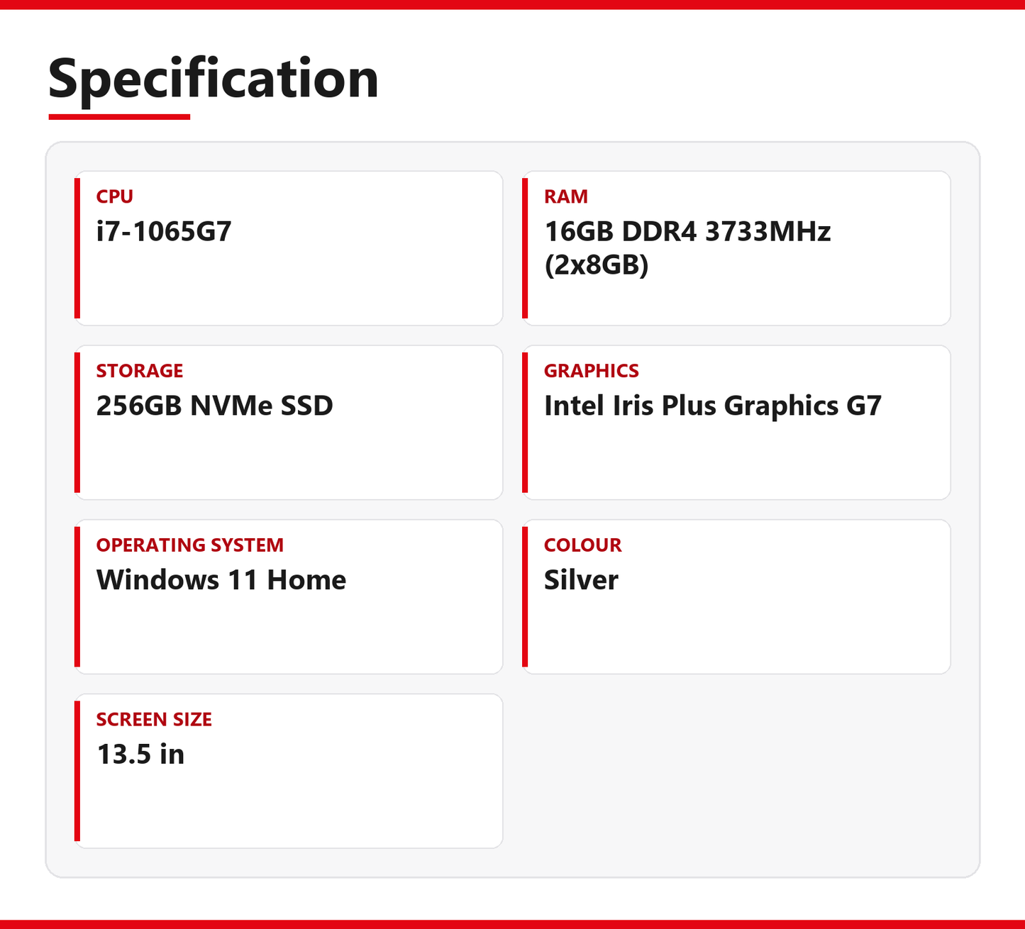 Microsoft Surface i7 Laptop 3 13.5 inch 16GB DDR4 RAM 256GB NVMe Intel 1065G7