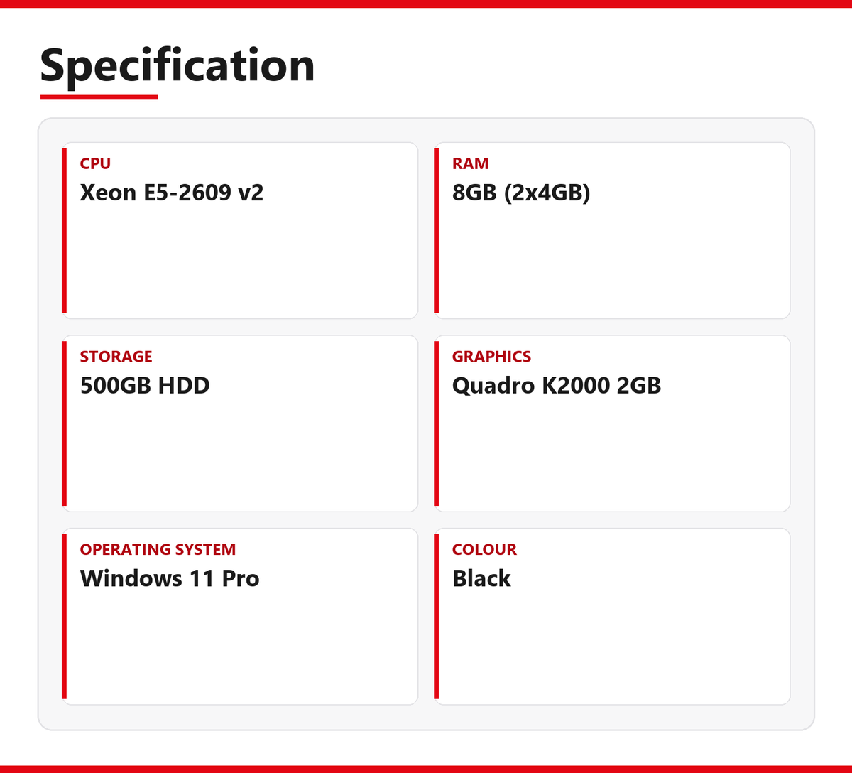 Dell Precision T7610 Tower PC 8GB RAM 500GB HDD Xeon E5-2609 v2 Quadro K2000 2GB