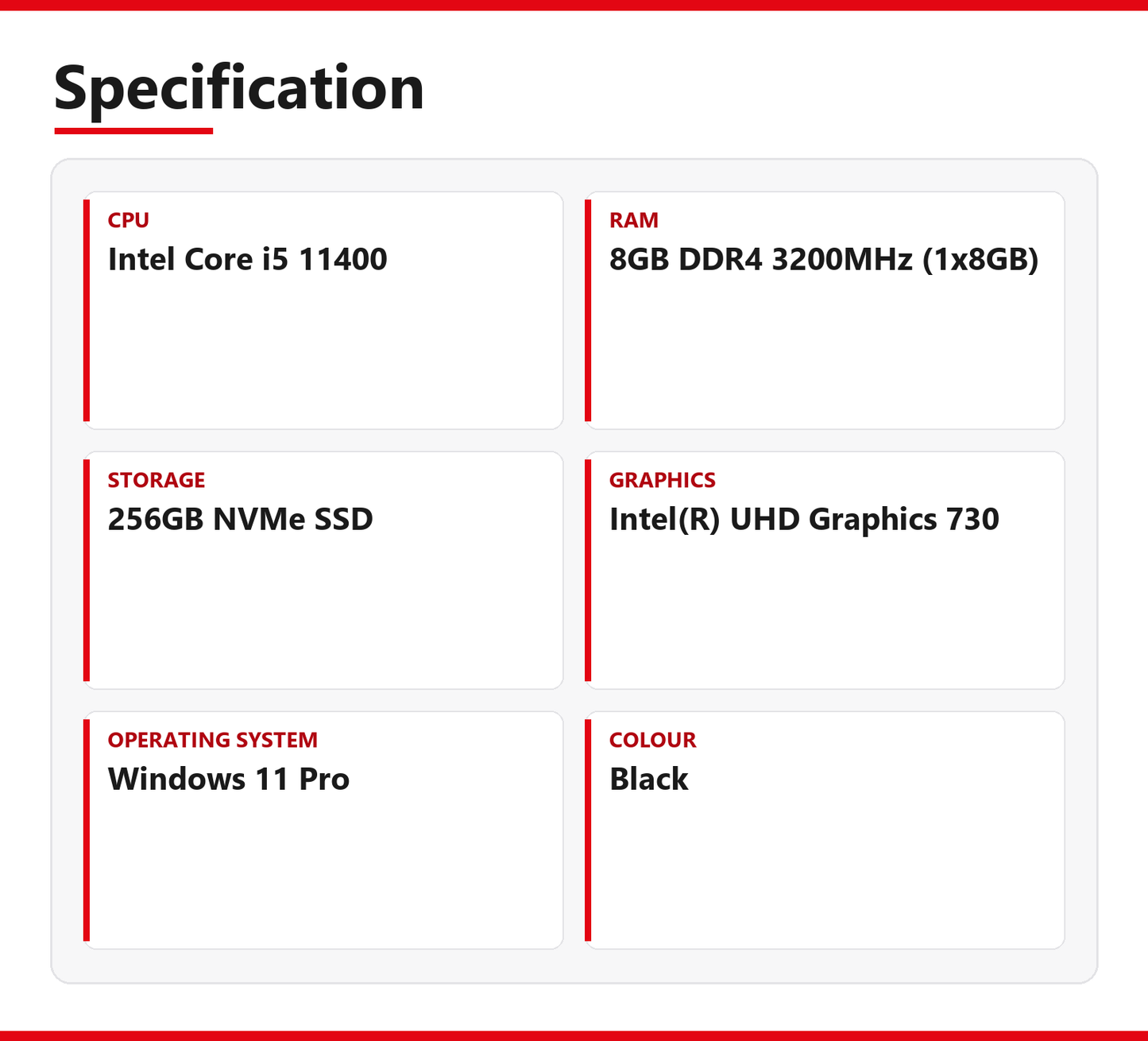 Acer Veriton X2680G i5 Windows 11  PC 8GB RAM 256GB NVMe SSD Intel 11400 WiFi