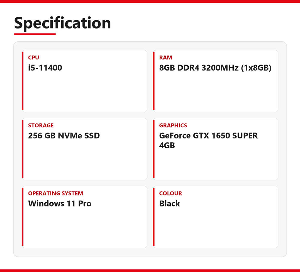 Dell XPS i5 Mini Tower PC 8940 8GB RAM 256GB NVMe Intel 11400 GTX 1650 Super
