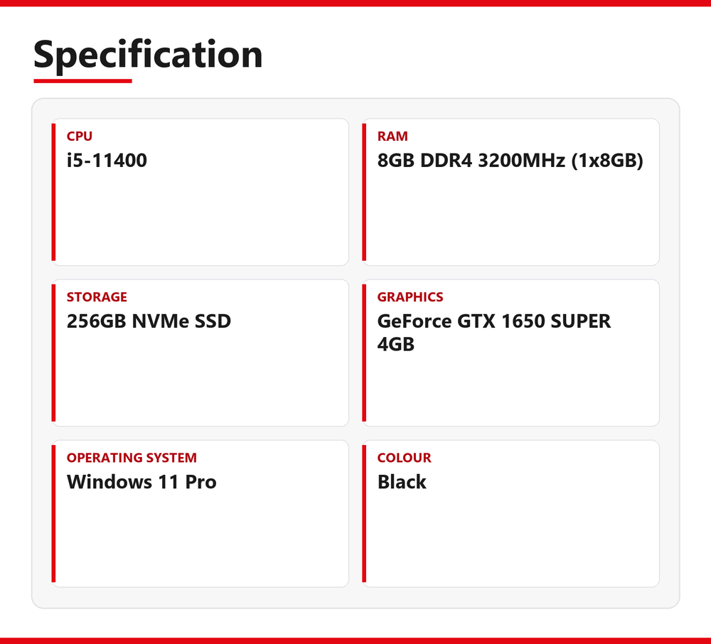 Dell XPS i5 Mini Tower PC 8940 8GB RAM 256GB NVMe Intel 11400 GTX 1650 Super