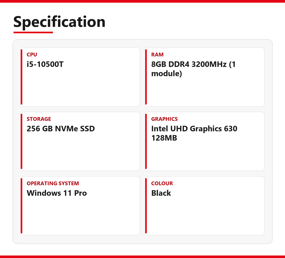 Lenovo ThinkCentre i5 Mini PC M70q 8GB RAM 256GB NVMe Intel 10500T Windows 11