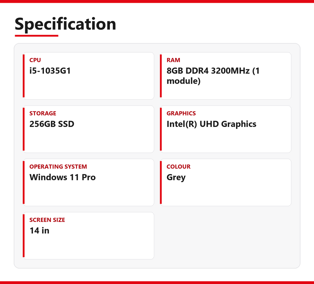 Dynabook i5 Laptop 14 inch Satellite Pro C40 8GB RAM 256GB SSD Intel 1035G1