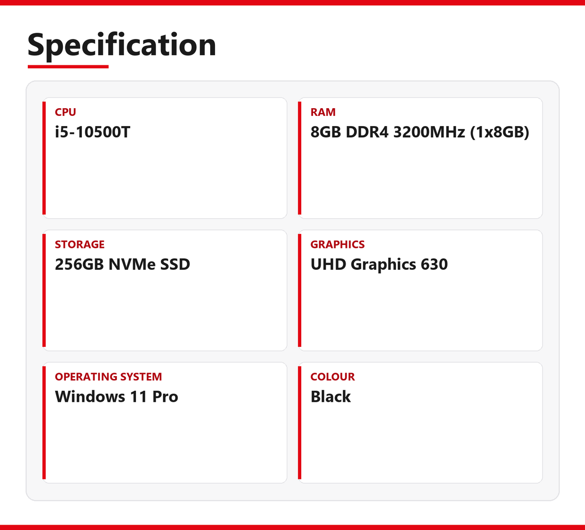 Lenovo ThinkCentre i5 Mini PC M70q 8GB RAM 256GB NVMe Intel 10500T Windows 11