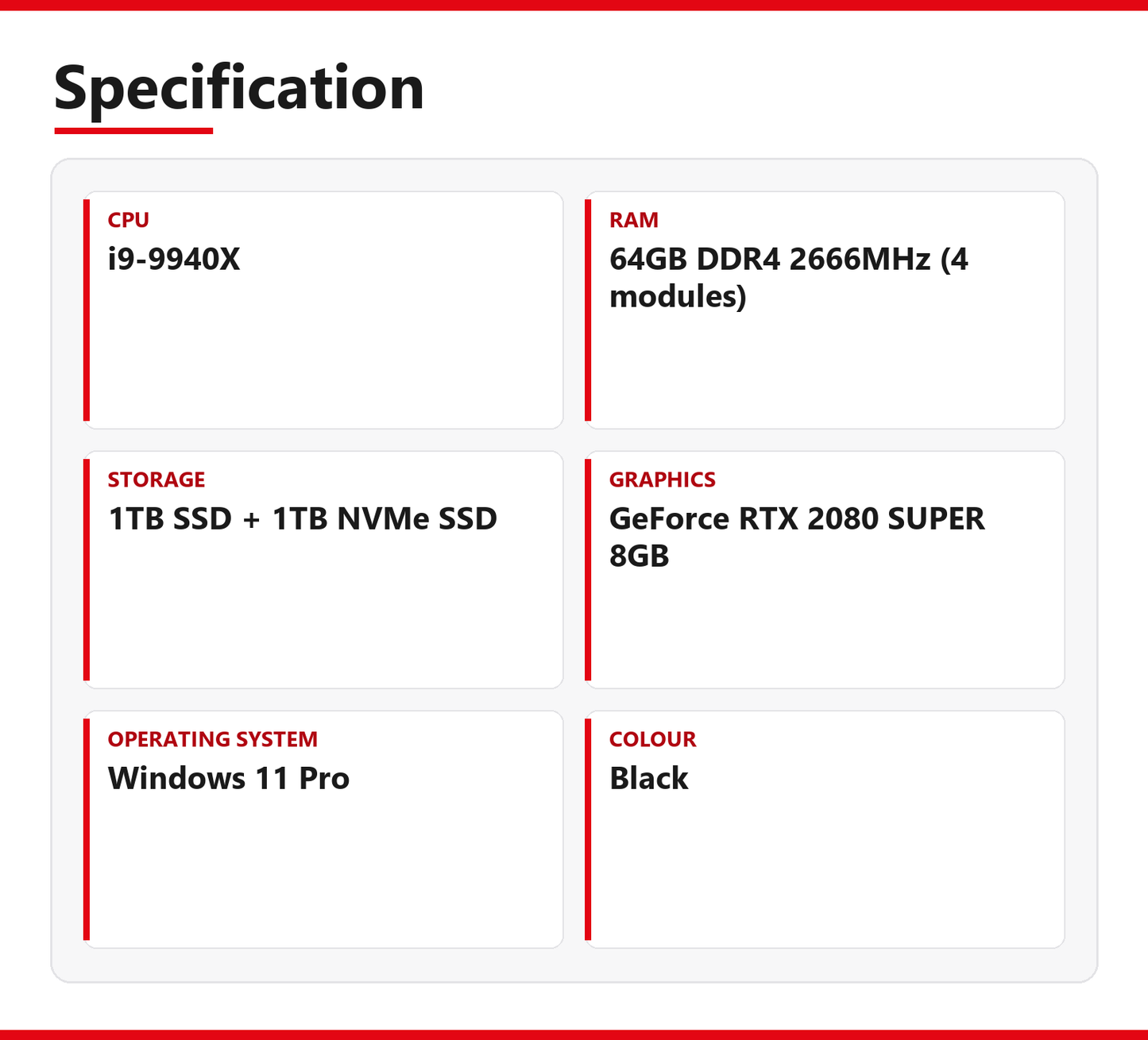 Dell Precision i9 9940X 5820 X-Series Tower PC 64GB RAM 1TB SSD + 1TB NVMe SSD