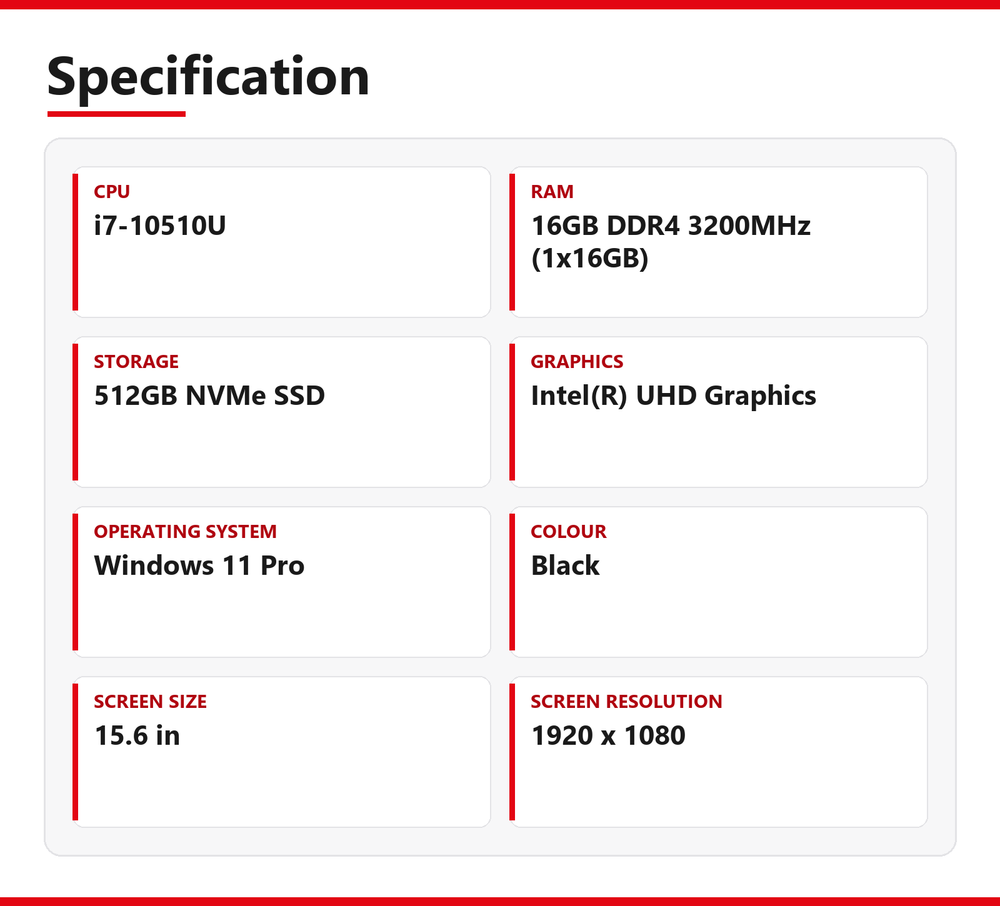 Lenovo ThinkPad i7 Laptop L15 15 in 16GB RAM 512GB NVMe Intel 10510U Windows 11