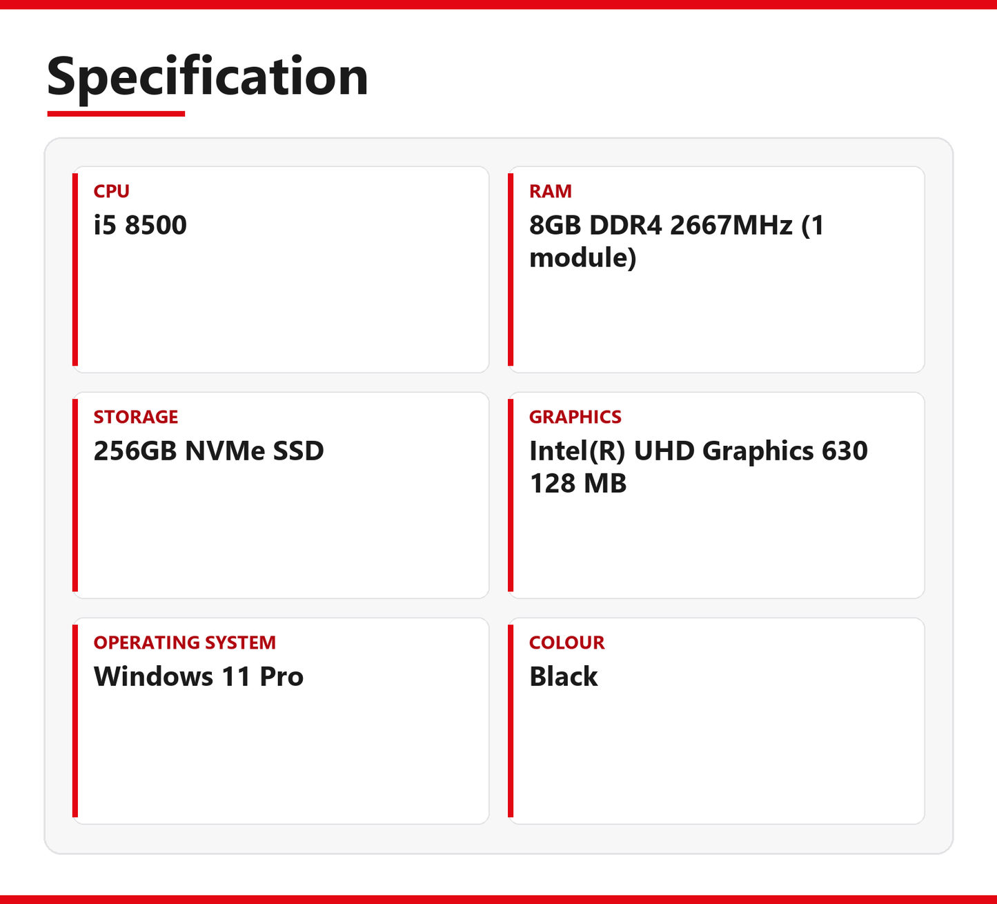 HP ProDesk i5 SFF PC 400 G5 8GB RAM 256GB NVMe SSD Intel 8500 WiFi Windows 11