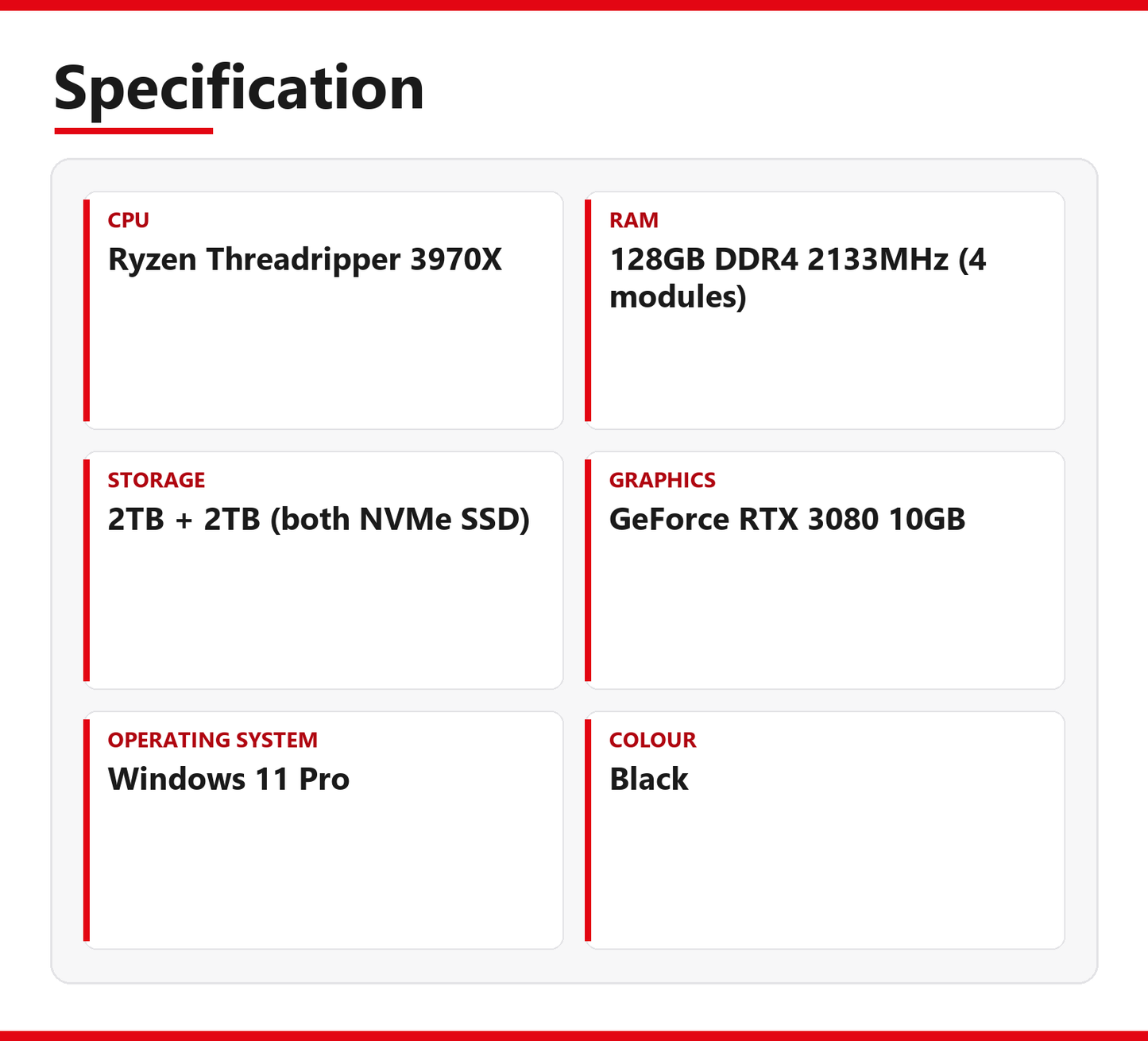 OriginPC TRX40 Creator ThreadRipper Gaming PC 128GB RAM 4TB NVMe SSD RTX 3080