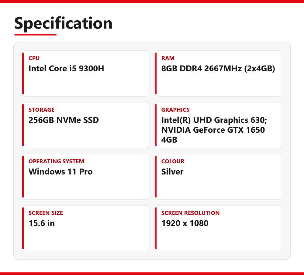 Dell XPS 15 7590 i5 Laptop Windows 11 15.6 8GB RAM 256GB NVMe SSD Intel 9300H