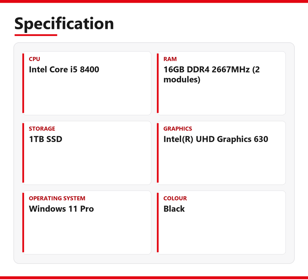 Lenovo ThinkCentre M720s i5 SFF Desktop PC 16GB RAM 1TB SSD Intel 8400 WiFi