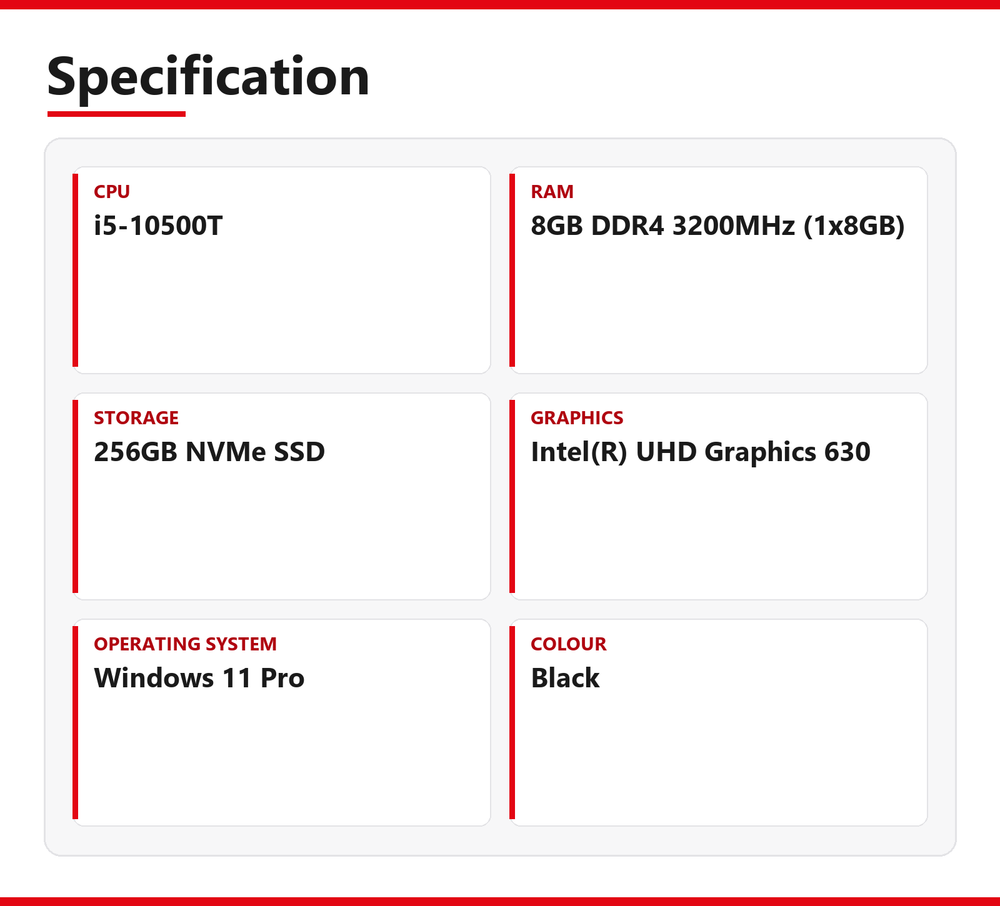 Lenovo ThinkCentre i5 Mini PC M70q 8GB RAM 256GB NVMe Intel 10500T Windows 11