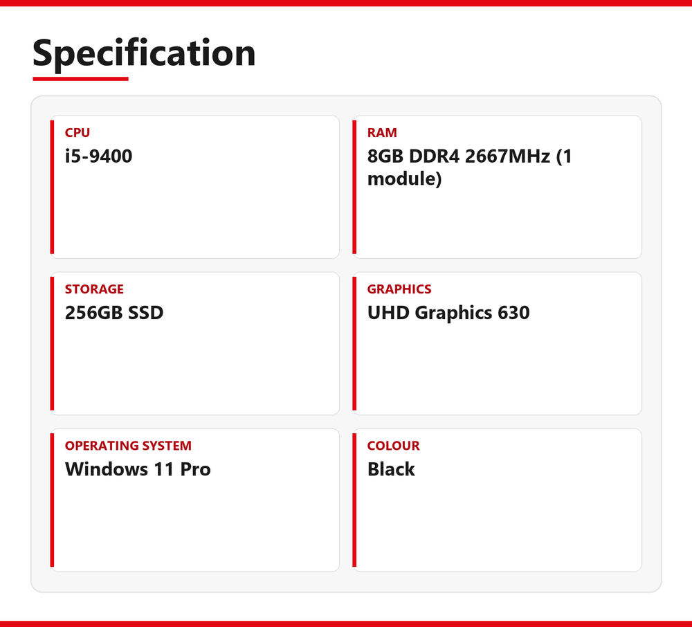 Fujitsu Esprimo i5 D538 SFF PC Windows 11 8GB RAM 256GB SSD Intel i5 9400 WiFi