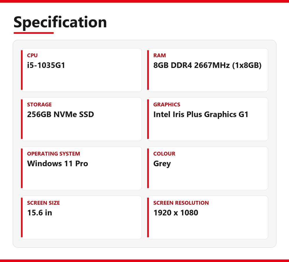 Lenovo ThinkBook i5 Laptop 15-IIL 15.6 in 8GB RAM 256GB NVMe SSD Intel 1035G1