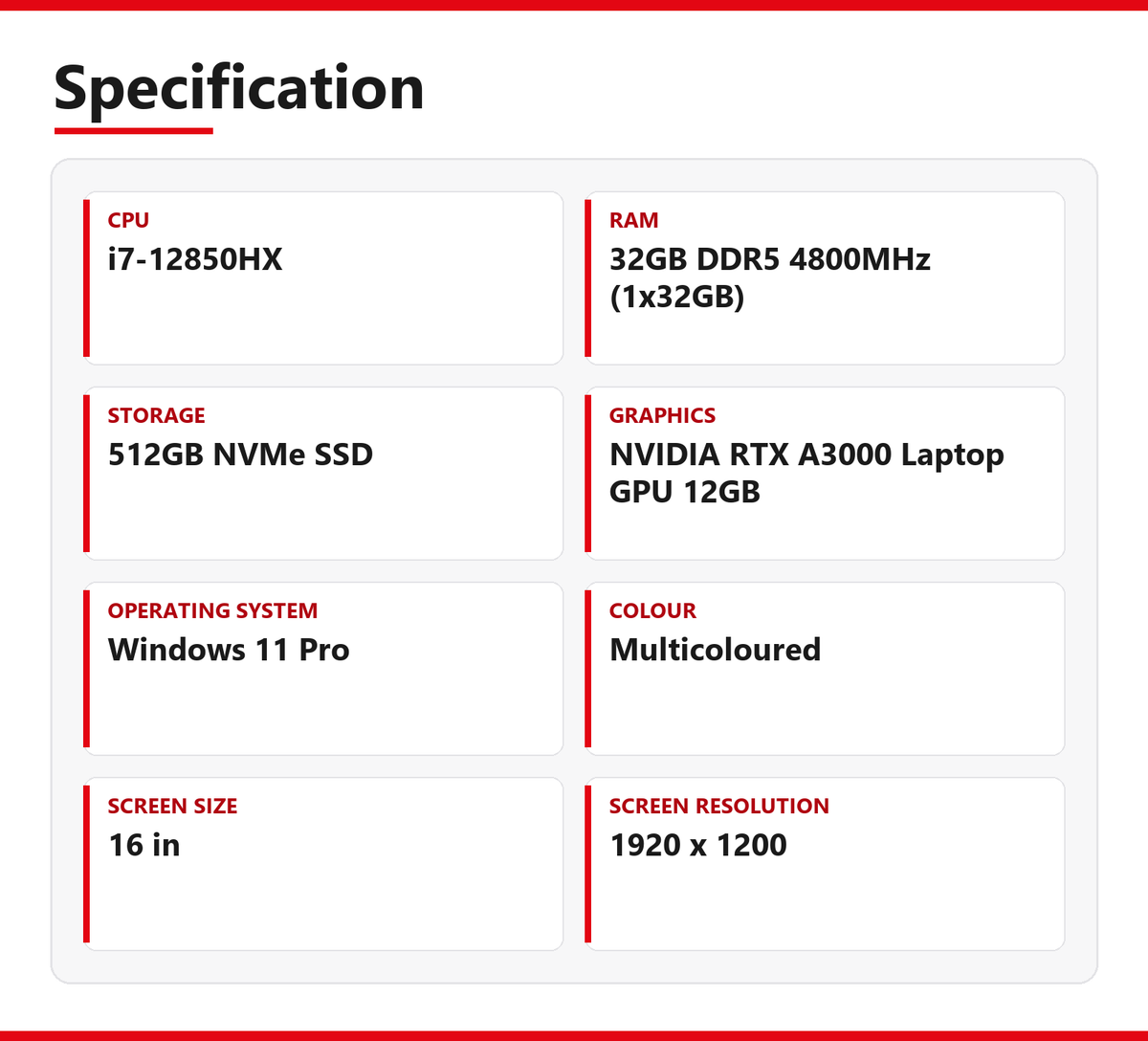 Dell Precision i7 Laptop 7670 32GB DDR5 RAM 512GB NVMe Intel 12850HX RTX A3000