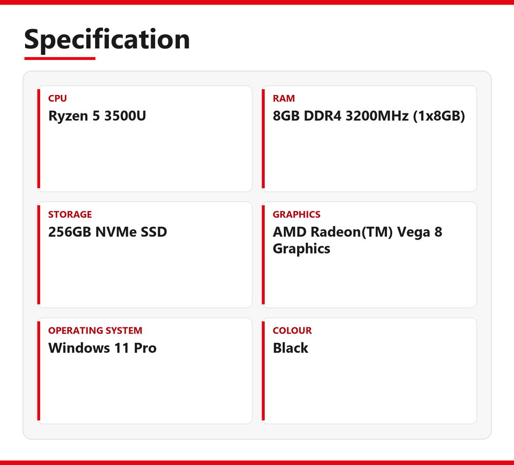 Lenovo V35s Ryzen 5 SFF PC 8GB DDR4 RAM 256GB NVMe SSD AMD 3500U Windows 11