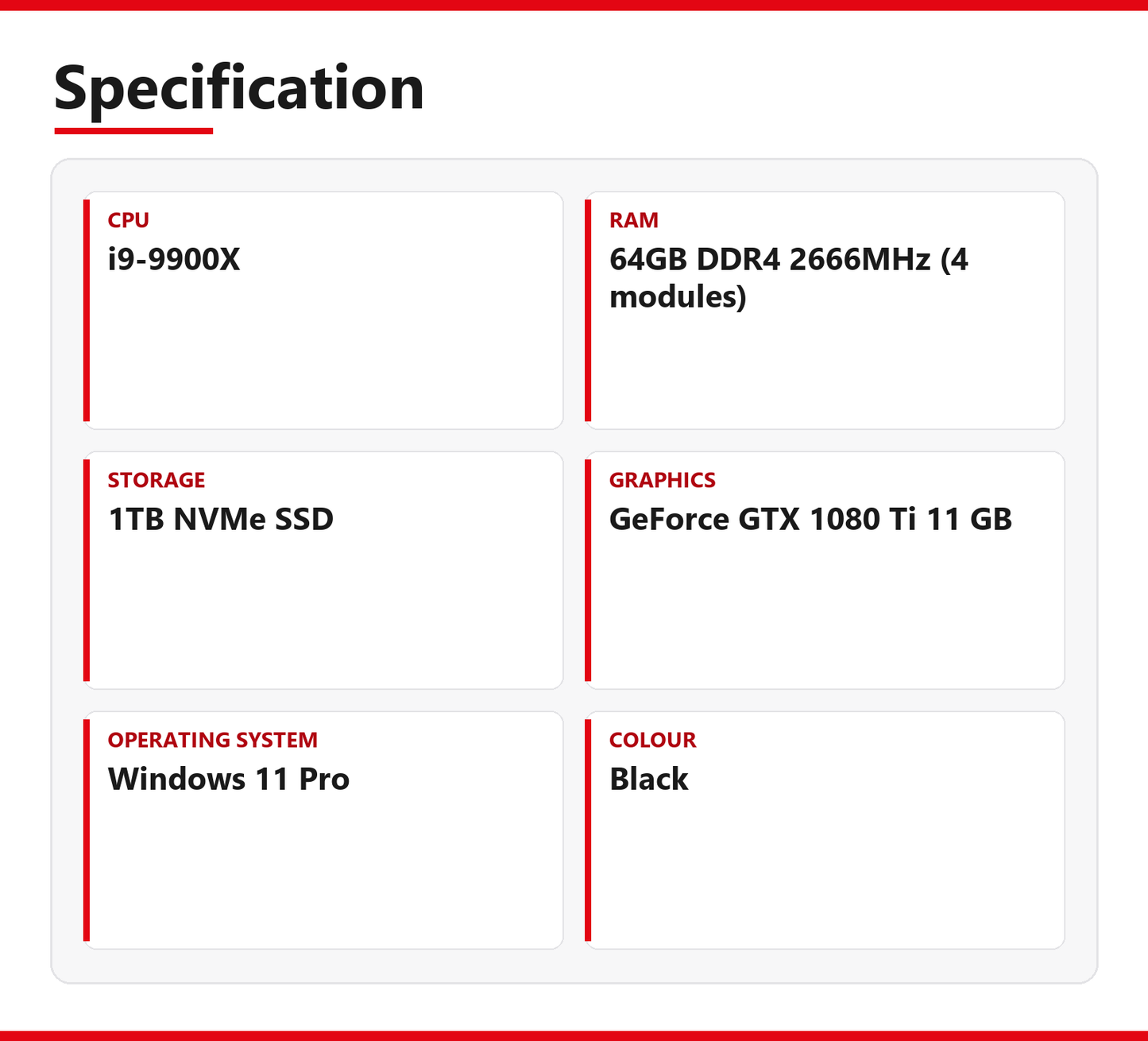 Dell Precision 5820 i9 9900X X-Series Tower PC 64GB RAM 1TB NVMe SSD GTX 1080Ti