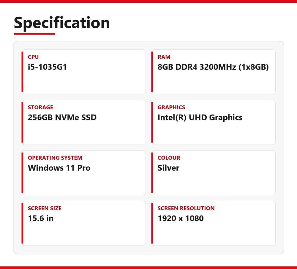 Lenovo ThinkBook i5 Laptop 15-IIL 15.6 in 8GB RAM 256GB NVMe SSD Intel 1035G1