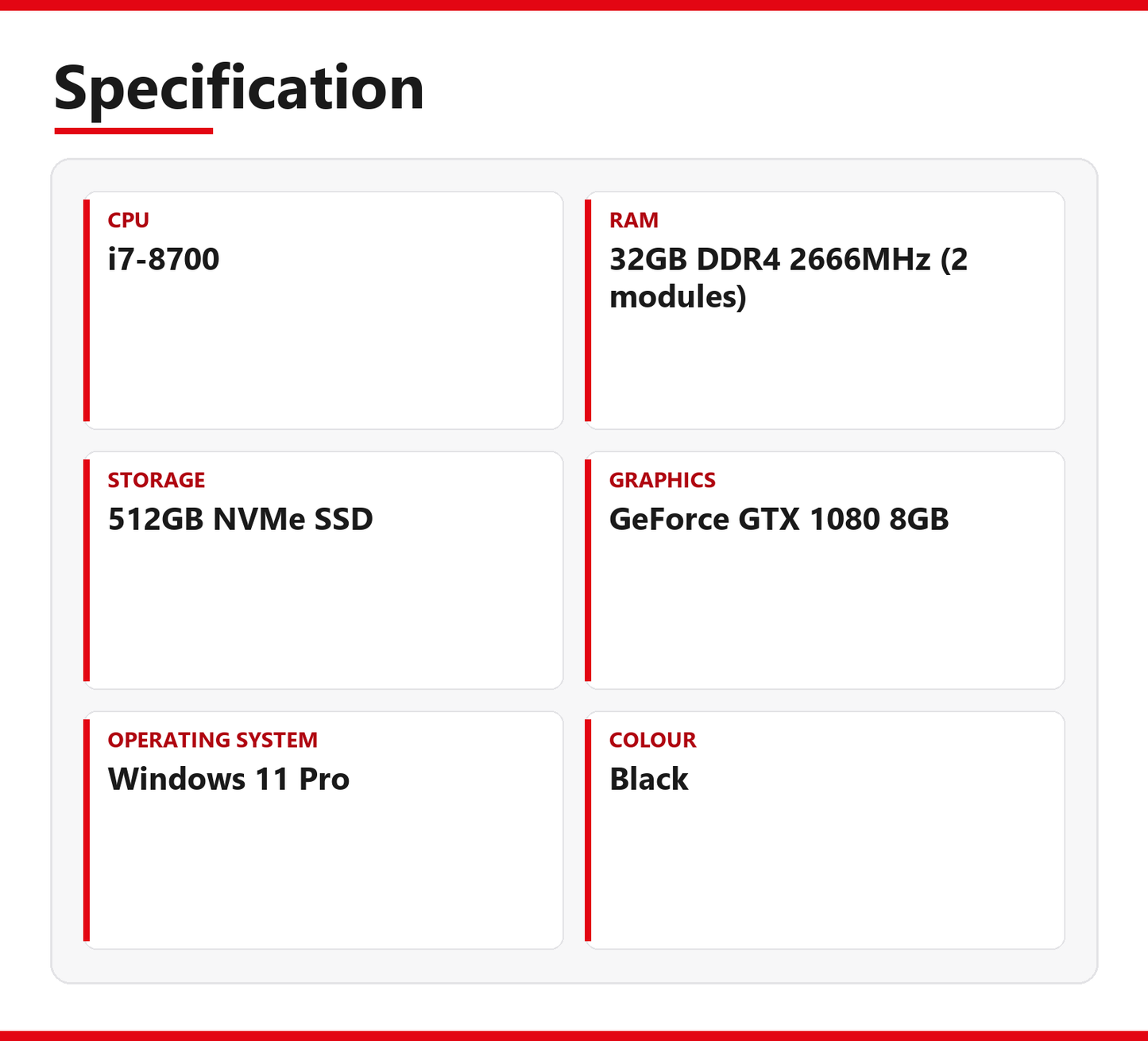 Dell Precision i7 Tower PC 3630 32GB RAM 512GB NVMe SSD Intel 8700 GTX 1080 8GB