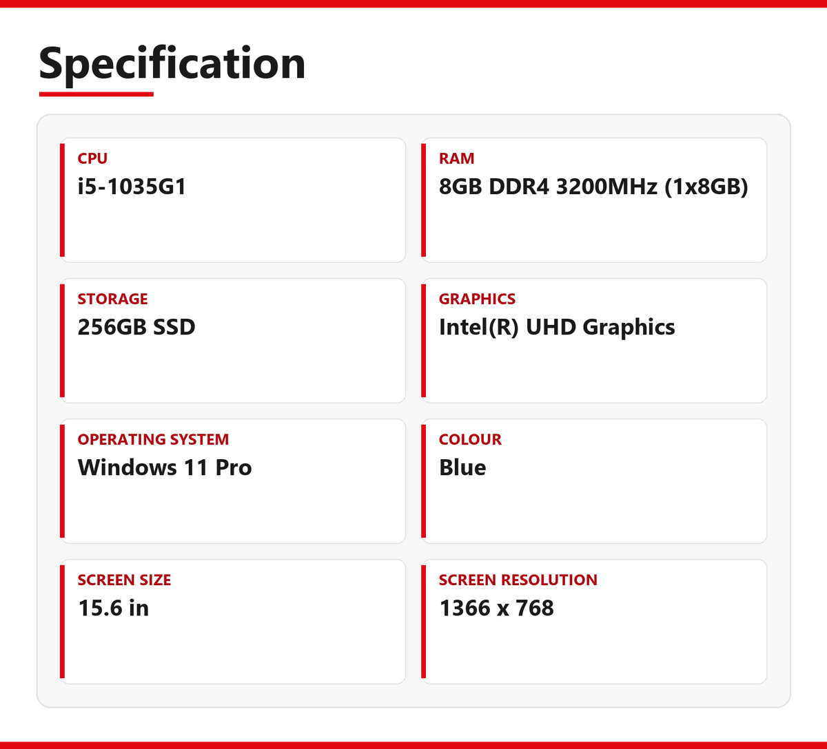 Dynabook Satellite Pro i5 Laptop C50 15.6 inch 8GB RAM 256GB SSD Intel 1035G1