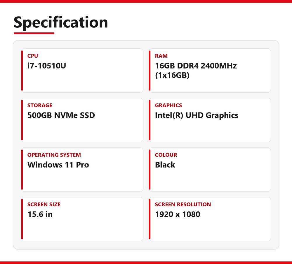 Lenovo ThinkPad i7 Laptop L15 15 in 16GB RAM 500GB NVMe Intel 10510U Windows 11