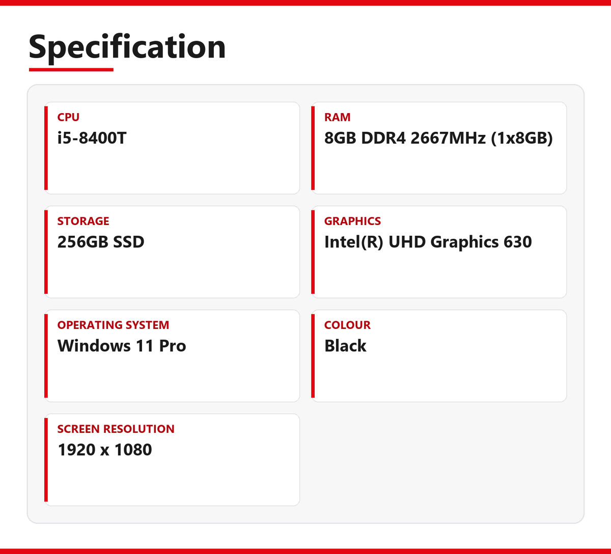 Lenovo ThinkCentre M720q TIO22Gen3 All-in-One 8GB RAM 256GB SSD i5-8400T WiFi Windows 11 Pro
