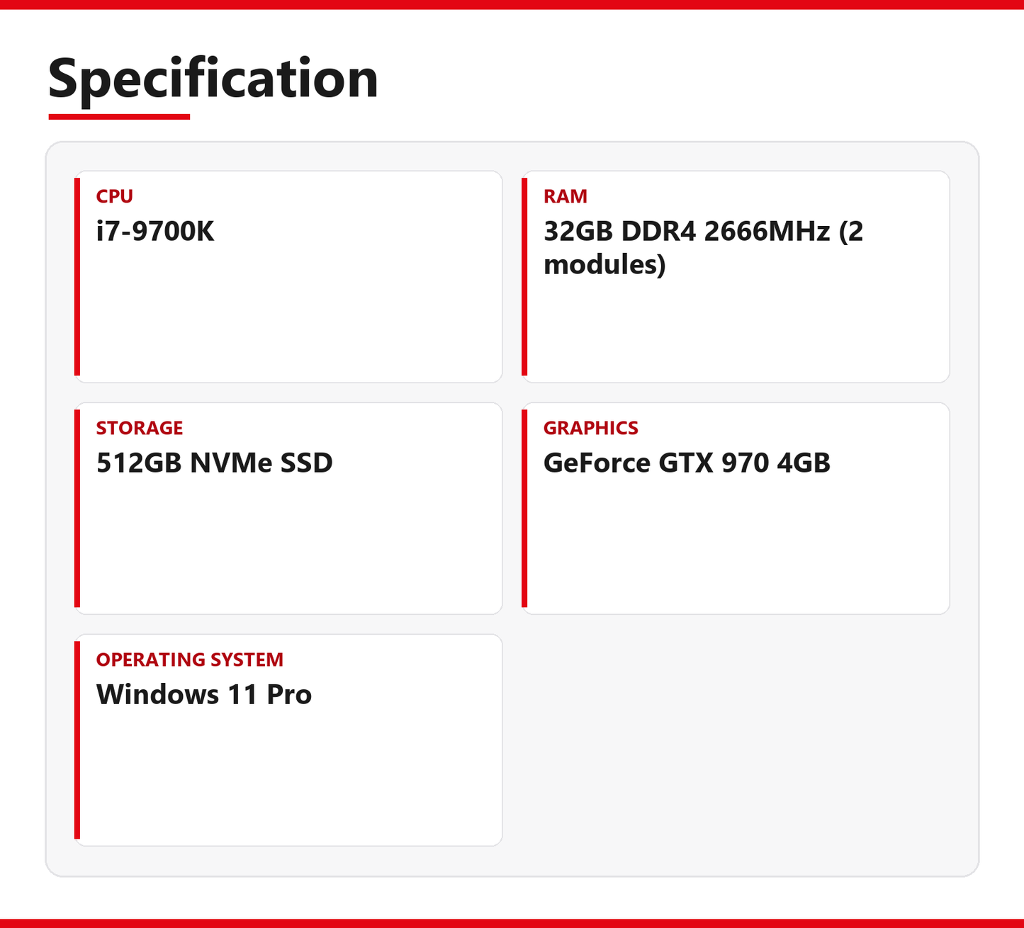 Dell | 3630 | i7-9700K | 32GB DDR4 2666MHz (2 modules) | 512GB NVMe SSD | Good - Refurbished