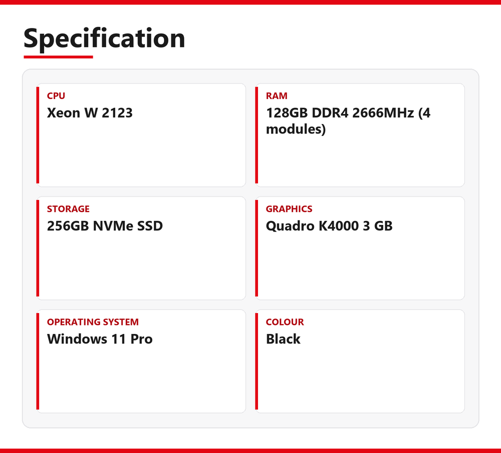 HP Workstation Z4 G4 PC 128GB RAM 256GB NVMe SSD Xeon W 2123 refurbished – photo 4