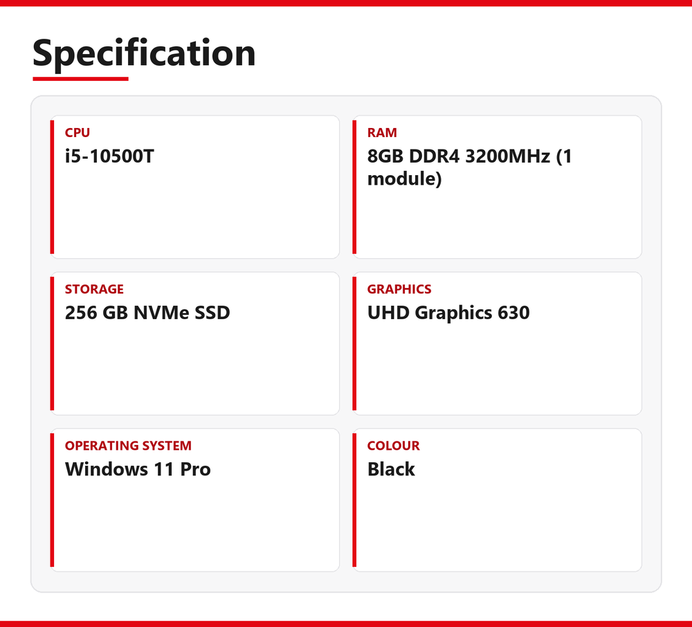 Lenovo ThinkCentre i5 Mini PC M70q 8GB RAM 256GB NVMe Intel 10500T Windows 11