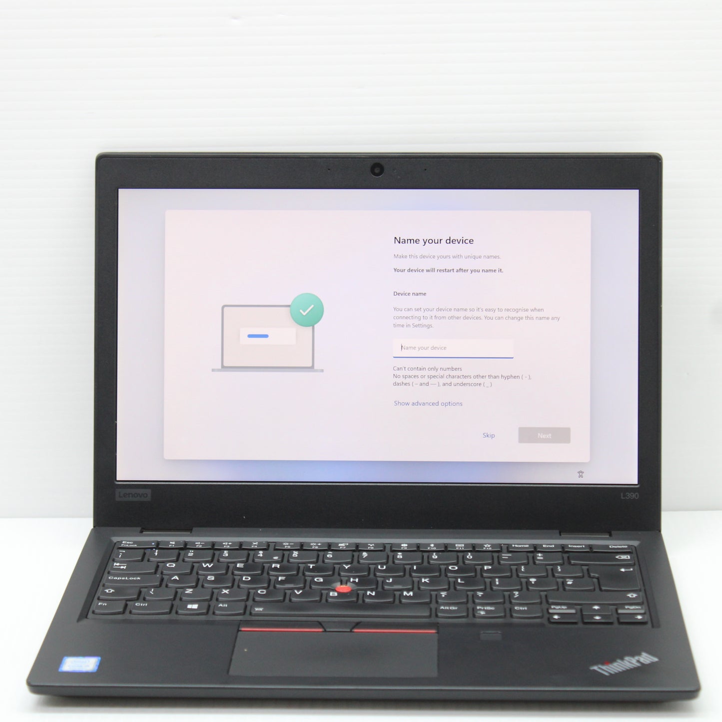Lenovo ThinkPad i5 Laptop L390 13.3 in 8GB RAM 256GB NVMe Intel 8265U Windows 11