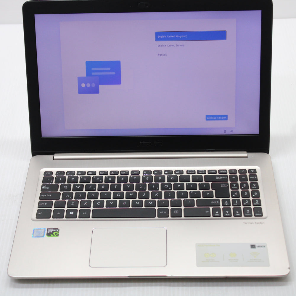 ASUS VivoBook Pro i7 Laptop 15.6 inch 16GB RAM 500GB SSD Intel 7700HQ GTX 1050
