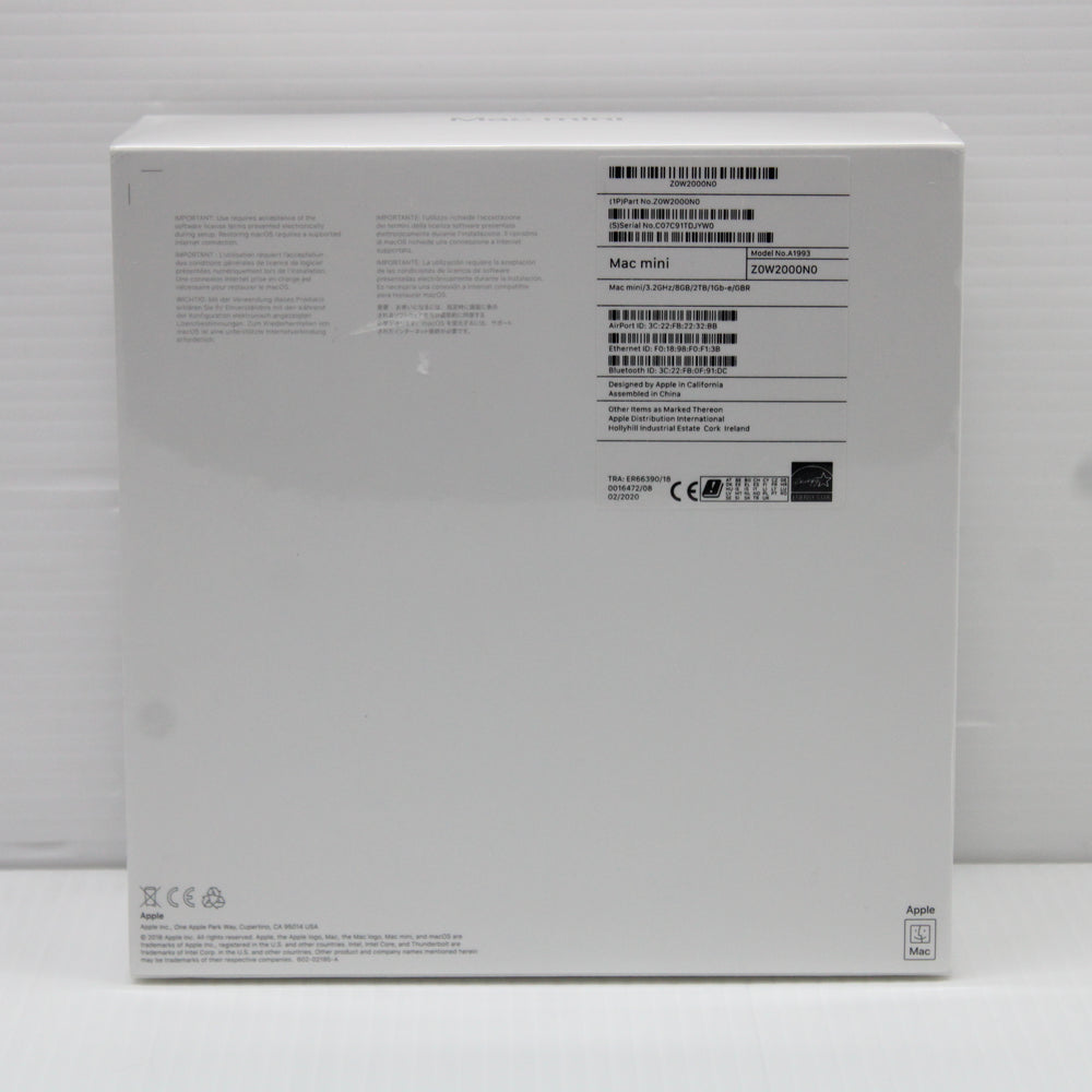 Apple Mac mini 8,1 (2018) 8GB RAM 2TB NVMe SSD Intel Core i7-8700B macOS