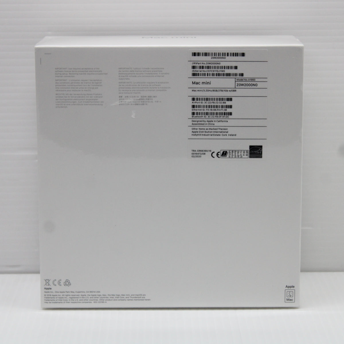 Apple Mac mini 8,1 (2018) 8GB RAM 2TB NVMe SSD Intel Core i7-8700B macOS